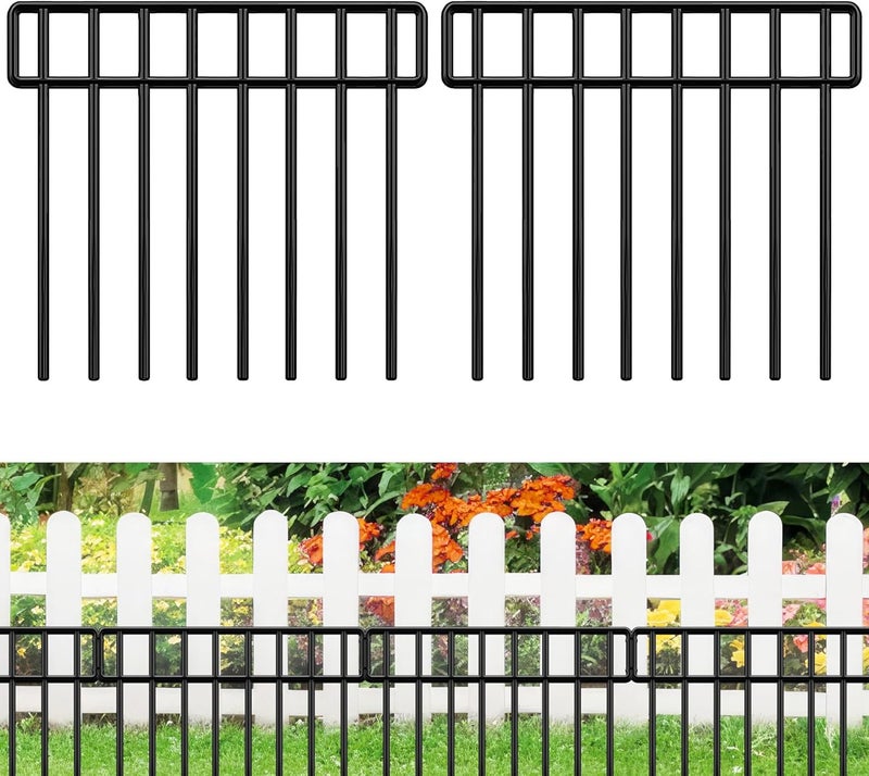 HIHADUUM 20Ft(L) X 13Inch(H) Animal Barrier Fence - 14 Pack Garden Fence Animal Barrier Garden Border Rustproof Metal No Dig Fence Panels for Dog Rabbit Defense Bottom Blocker for Outdoor Yard Patio - Image 1